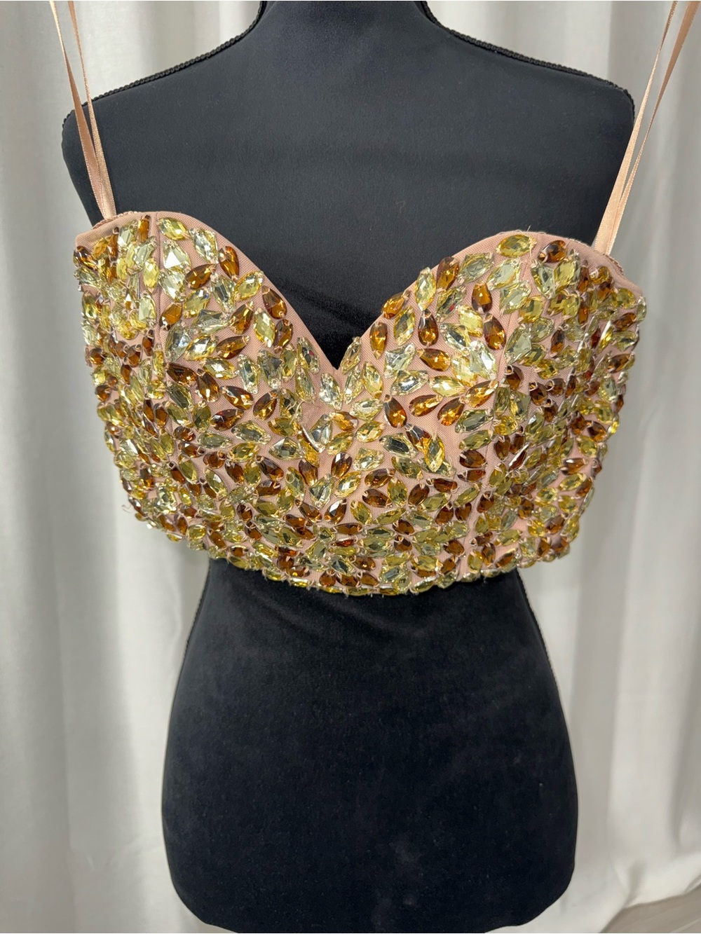 Marciano Pink Jeweled Sequin Bustier Camisole